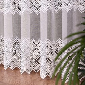 Mg Függöny Bambusz 9377 hímzés fehér 220x175cm szegett kész szalag R