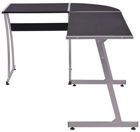 L- alakú sarokasztal fekete