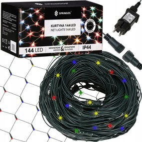 HĂĄlĂł 144LED KarĂĄcsonyfa LĂĄmpa FĂ©nyfĂŒggöny Nagy 2x2m Girland Multi