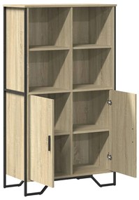 sonoma tölgy színű szerelt fa magasszekrény 79,5x35,5x137,5 cm