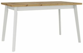 Asztal Victorville 129Artisan tölgy, Fehér, 75x80x140cm, Hosszabbíthatóság, Laminált forgácslap, Fa