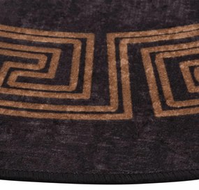 fekete és arany csúszásmentes mosható szőnyeg φ 120 cm