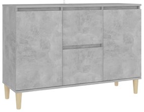 betonszürke szerelt fa tálalószekrény 101 x 35 x 70 cm