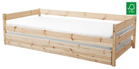 Franciaágy 140 cm Braceaba (tömör fenyőfa) (ágyráccsal). 1116247