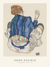 Festmény reprodukció Sitting Woman (Special Edition Female Portrait) - Egon Schiele, (30 x 40 cm)