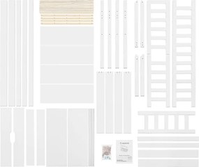 Gyerekágy rácsos 160 x 80 korlát/fiókkal fehér