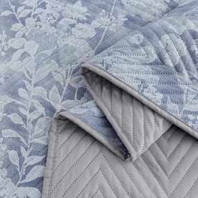 FLOWERS ágytakaró kék/szürke Méret: 200 x 220 cm