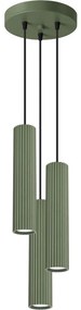 Sollux Sollux SL.1614 - Csillár zsinóron KARBON 3xGU10/10W/230V zöld SLX1291
