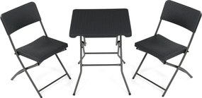 Kerti bútor szett 1+2, műanyag, szürke, AZS-L2161 GREY