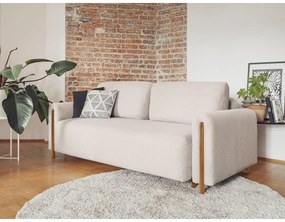 Bézs kordbársony kinyitható-tárolóhelyes kanapé 244 cm Arcadova – ELTAP