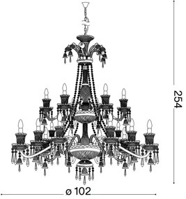 Ideal Lux - Kristály csillár láncon REDENTORE 18xE14/40W/230V átm. 102 cm átlátszó