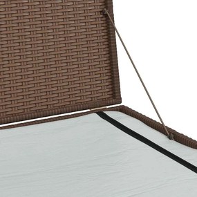 Barna Polyrattan Kerti Tárolóláda 150 X 100 X 100 Cm