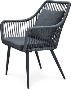 Kerti bútor szett 1+2, szolár világítással, fém, szürke, AZS-L1314 GREY