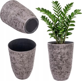 Virágtartó Fedő Magas Szürke 35 x 50 cm Kő Utánzat