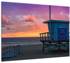 Kép a Santa Monicai strandtól (üvegen) (70x50 cm)