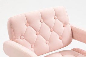 HR8403KW Rózsaszín modern velúr szék fekete lábbal