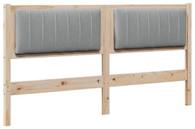 Kárpitozott fejtámla fejtámlával Barna 150 cm Tömör fenyőfa