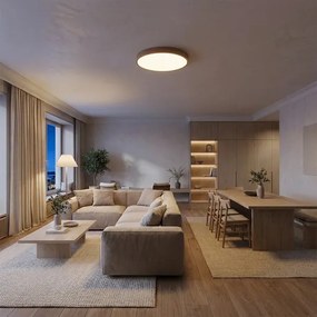 Brilagi - LED dimmelhető mennyezeti lámpatest POOL LED/50W/230V átm. 40 cm fa dekor +távirányító