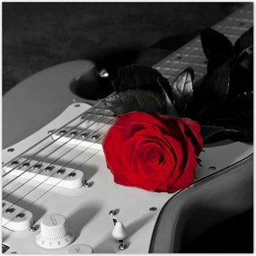 Poszterek 100x100 Elektromos gitár rózsával