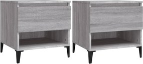vidaXL 2 db szürke sonoma színű szerelt fa kisasztal 50x46x50 cm
