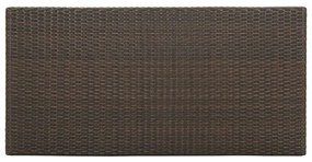 Barna polyrattan kerti tárolóláda 120 x 60 x 110 cm
