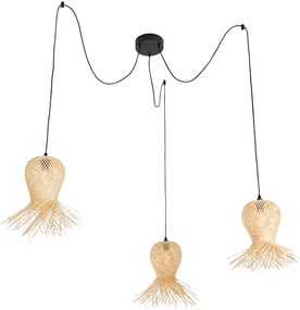 Keleti kültéri függőlámpa bambusz 3-lámpás IP44 - Carlos