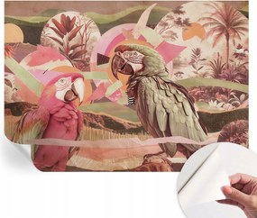 Öntapadós tapéta Divatos 3D fali ragasztó Trópusi madarak 312x219 cm