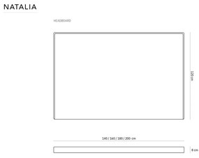 Petróleumkék ágytámla 180x120 cm Natalia – Milo Casa