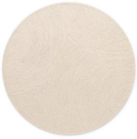 Világos natúr színű kézi szövésű gyapjú kerek szőnyeg ø 150 cm Eleni Natural White – Hanse Home