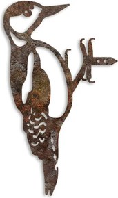 Bird fém kerti dísztárgy, barna, 18×30 cm