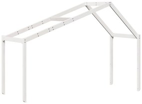 fehér tömör fenyőfa magasított ágy tetővel 75 x 190 cm