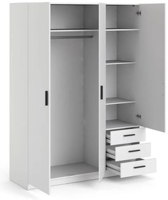 Fehér ruhásszekrény 147x200 cm Sprint – Tvilum