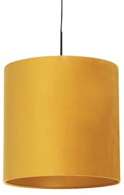 Függesztett lámpa velúr árnyalatú sárga, arannyal 40 cm - kombinált