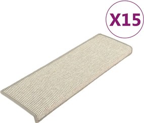 vidaXL 15 db ezüst színű, téglalap alakú szélű lépcsőszőnyeg 65 x 21 x 4 cm