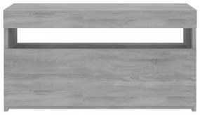 szürke sonoma színű TV-szekrény LED-világítással 75x35x40 cm