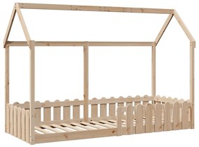 tömör fenyőfa házikó gyerekágykeret 80 x 200 cm