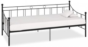 fekete fém kanapéágy-keret 90 x 200 cm