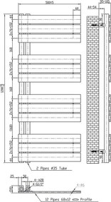 Solaro Design törölközőszárító radiátor 1200x500 mm fehér