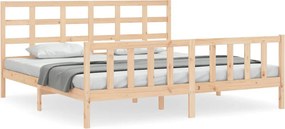 vidaXL tömör fenyőfa ágy matrac nélkül 200 x 200 cm