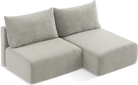 Világosszürke kinyitható-tárolóhelyes sarokkanapé (jobb oldali) Kalena – Makamii