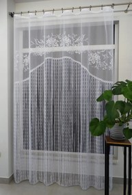 Mg Spagetti Függöny virág zsinór 200x250 Fehér 21986