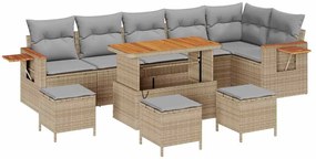 vidaXL Kerti Kanapé Szett párnával 10 pcs Beige és Világosszürke