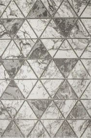 120x170 cm Szürke Krémszínű Ezüst Felix Szőnyeg Márvány Padló Rombusz