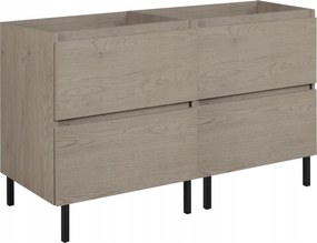 Álló Fürdőszoba Szekrény Mosdó Alá 120 Matt Tölgy Front Fém Lábak