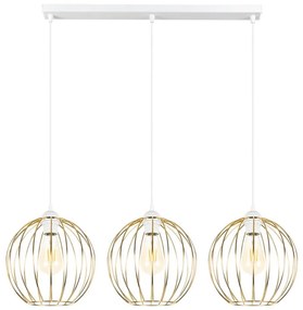 Csillár zsinóron MATT 3xE27/60W/230V fehér/arany