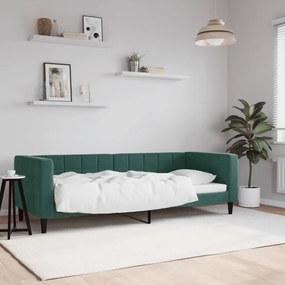 sötétzöld bársony kanapéágy 80 x 200 cm