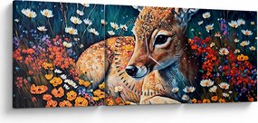 Kép - Festett szarvas (órával) (90x30 cm)