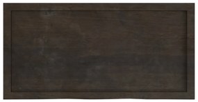 sötétbarna kezelt tömör tölgyfa asztallap 100x50x(2-6) cm