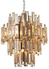 Endon 72744 - VIVIANA 12xE14/40W/230V füstös kristály csillár láncon