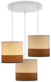 Csillár zsinóron BIANCO 3xE27/40W/230V fehér/barna